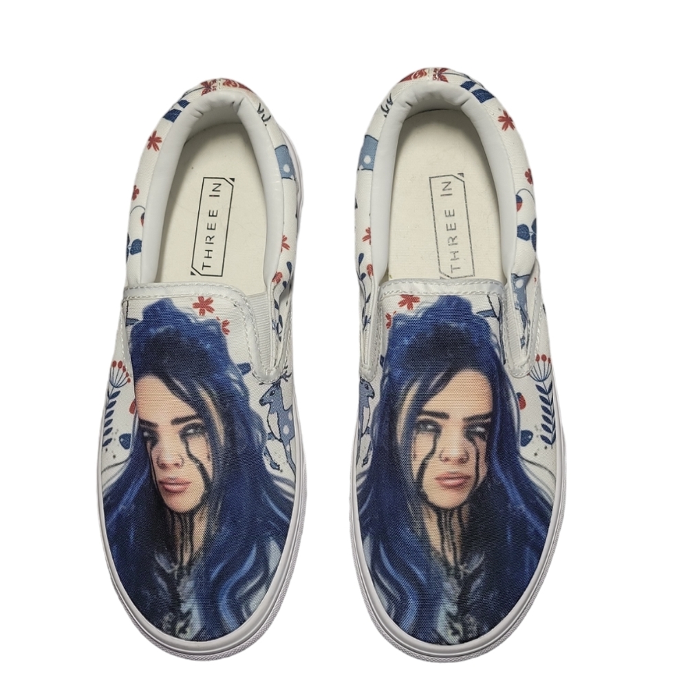 Three In Billie Eilish Slip On Sneakers Size7